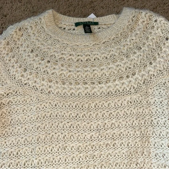 Lauren Ralph Lauren Women's lvory Alpaca Wool Blend Luxurious Knit Sweater SZ XL - Picture 3 of 8